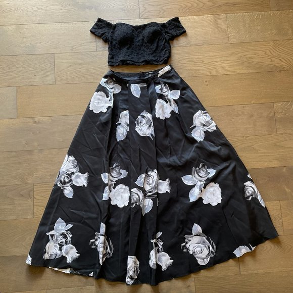 Sequin Hearts Formal Prom Dress {2 Piece Set} - Picture 2 of 4